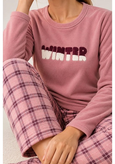 Gd Goldoremi Kadın Ekose Desen Likralı Termal Rahat Kumaş Gül Uzun Kollu Pijama Takımı GÜL KURUSU Gd Goldoremi Kadın Ekose Desen Likralı Termal Rahat Kumaş Gül Uzun Kollu Pijama Takımı GÜL KURUSU