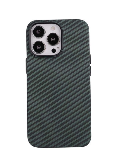 Apple Uyumlu iPhone 13 Pro Kılıf Karbon Fiber Tasarımlı Zore Karbono Kapak Koyu Yeşil
