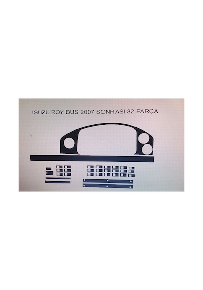 İsuzu Roy Bus 2007 Sonrası 32 Parça Torpido Kaplama Renk Beyaz