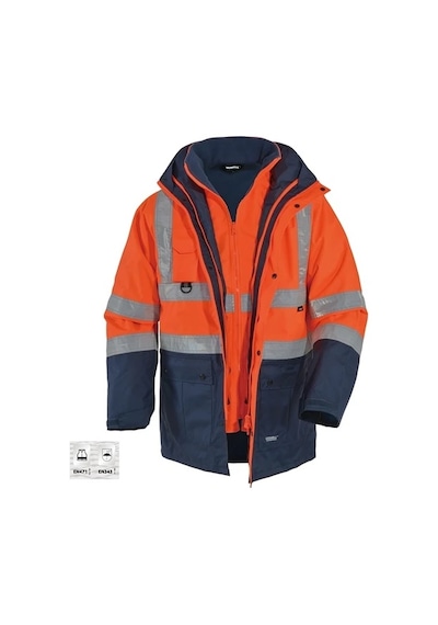 Glp Oxford 5+1 Reflektörlü Içi Çıkmalı Kışlık Parka Mont Turuncu Lacivert Turuncu - Lacivert
