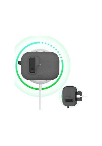 Ayrex Airpods Pro 3 İle Uyumlu Fabric Serisi Özel Kilitli Tasarım Ve Kumaş Yüzeyli Kılıf Darbelere Karşı Koruyuc