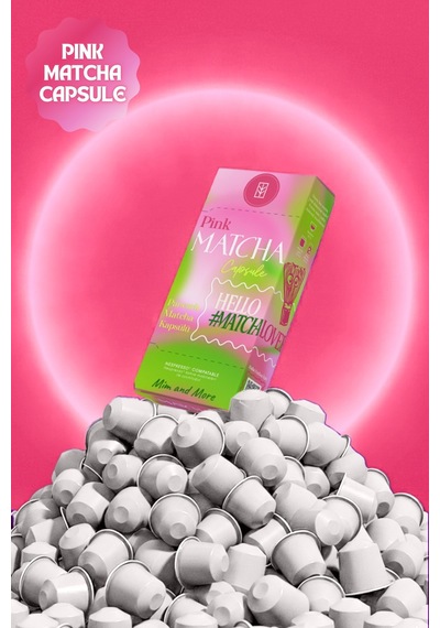 Pink Matcha Kapsül Nespresso Uyumlu Pembe Superfood Matcha Tozu, 10'lu Paket