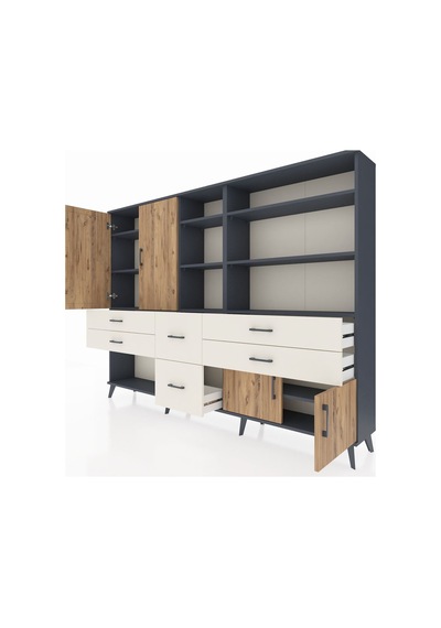 Arges Dolap 10 Raflı 6 Çekmeceli 4 Kapaklı 220x30x163 Antrasit-çam/aytaşı Atlas Çam/aytası - Antrasıt Arges Dolap 10 Raflı 6 Çekmeceli 4 Kapaklı 220x30x163 Antrasit-çam/aytaşı Atlas Çam/aytası - Antrasıt