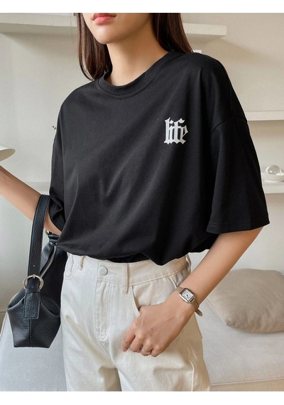 Flood Of Style Kadın Siyah Life Attıtucle Baskılı Oversize Bisiklet Yaka Tshirt Flood Of Style Kadın Siyah Life Attıtucle Baskılı Oversize Bisiklet Yaka Tshirt