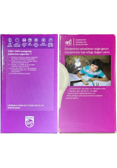 Philips 8w 60w 2700k Sarı Işık E27 Duylu Klasik Led Ampul 10 Adet