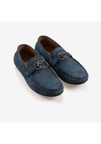 Mocassini Tokalı Erkek Loafer M584 Kot Mavi Süet