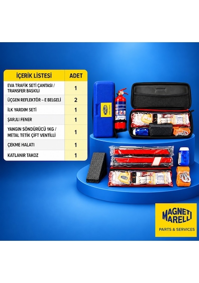 Mako Magneti Marelli Trafik Seti İlk Yardım Çantası Yangın Söndürücülü Çantalı İlk Yardım Seti Yönetmeliğe Uygun