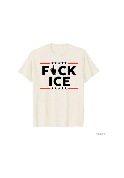 Flood Of Style Komik F Ice No Human Yasadışı Değil Erkekler Kadınlar İçin T-shirt % 100% Pamuklu T Shirt Kıs Bej