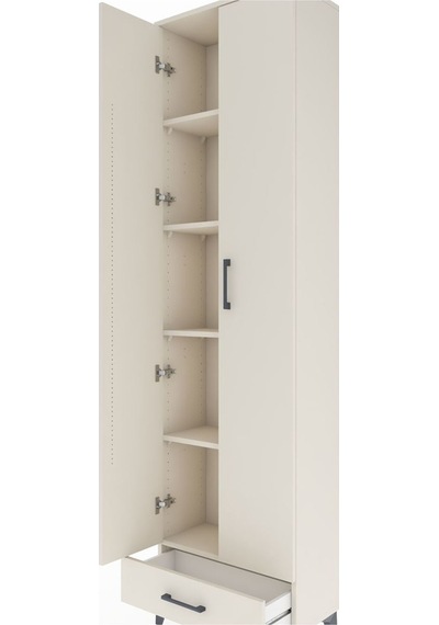 Arges Dolap 5 Raflı Tek Çekmeceli 2 Kapaklı 60x30x221 Aytaşı-... Aytaşı