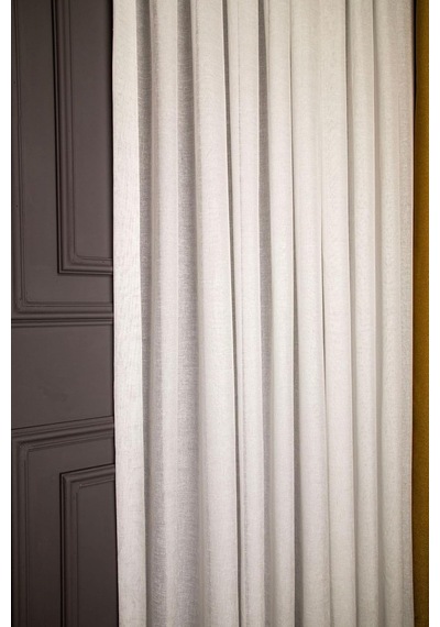 Ev Depo Home Taç Naturel Keten Tül Perde Pilesiz Düz Dikim Ekstrafor Büzgü Hermosantrlktneks01, Beyaz, 170 X 270 Çok Renkli