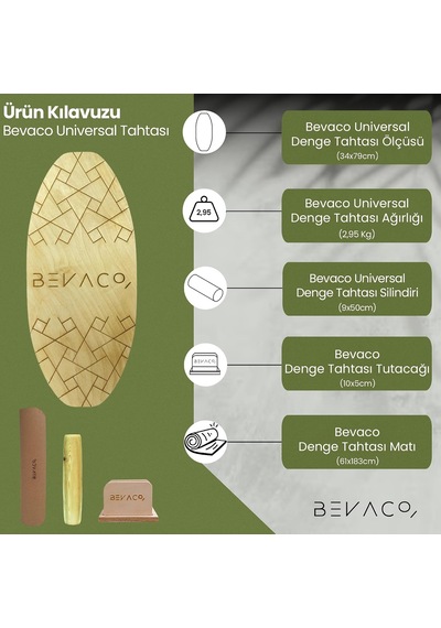 Universal Denge Tahtası Ahşap Balance Board Denge Ve Koordinasyon Geliştirici Evde Fitness & Spor
