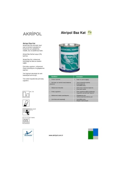 Akzonobel Akripol Bazkat Bmw 475l Safir Siyah Akrilik Sonkat Oto Boyası 1 Litre
