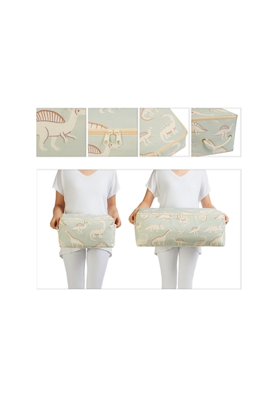 Ocean Home Textile 2'li Çocuk Odası Dinozor Hurç Set 1 Adet 30 x 22 x 18 / 1 Adet 52 x 28 x 21 cm