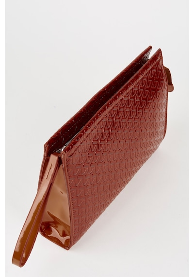 Vivaq Kadın Petunya Dokulu Taba Astarlı Suni Deri Bilek Askılı Portföy El Ve Clutch Çanta