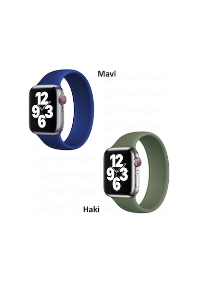 Apple Uyumlu  Watch Silikon Kordon Solo Loop Kayış Tek Parça - 10 Renk