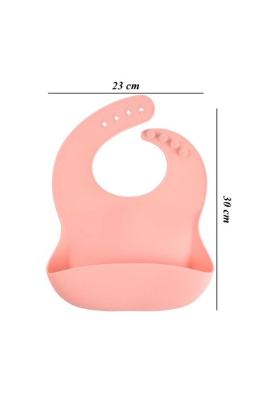 Çocuk Silikon Mama Önlüğü, Silikon Vakumlu Kase, Silikon Kaşık Ve Çatal / Pembe