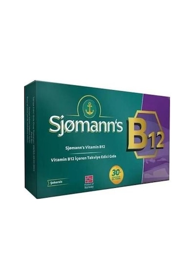 Sjomann's Vitamin B12 30 Çiğneme Tableti