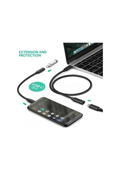 Ugreen USB3.1 Thunderbolt 3 Type-C Uzatma Kablosu 50 CM