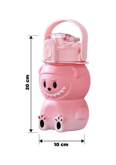 Labubu Suluk - 1000 Ml Taşınabilir Kulplu, Pipetli, Bpa Sız, Kilitli Ve Sızdırmaz Kapak - Pembe Pembe