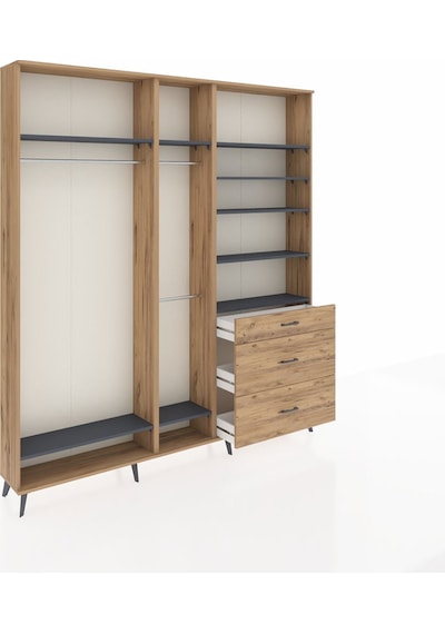 Arges Dolap 9 Raflı 3 Çekmeceli 3 Askılı 220x30x243 Çam-antrasit/çam Antrasıt/atlas Çam Arges Dolap 9 Raflı 3 Çekmeceli 3 Askılı 220x30x243 Çam-antrasit/çam Antrasıt/atlas Çam