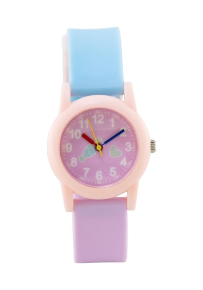 Şeker Desenli Açık Pembe Kız Çocuk Kol Saati Analog Saat St-304417