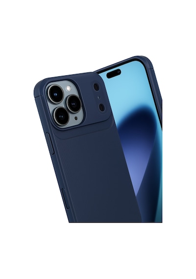 Apple iPhone  Uyumlu,  17 Pro Max Auto Focus Karbon Kapak - Lacivert