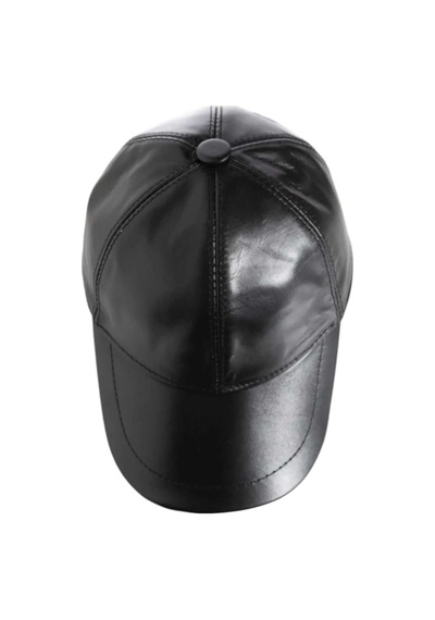 Unisex %100 Deri Arkadan Ayarlanabilir Baseball Kep Şapka Siyah