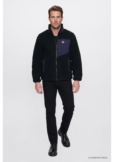 Wrangler Regular Fit Dik Yaka Erkek Sherpa Sweatshirt W2620003001 Siyah