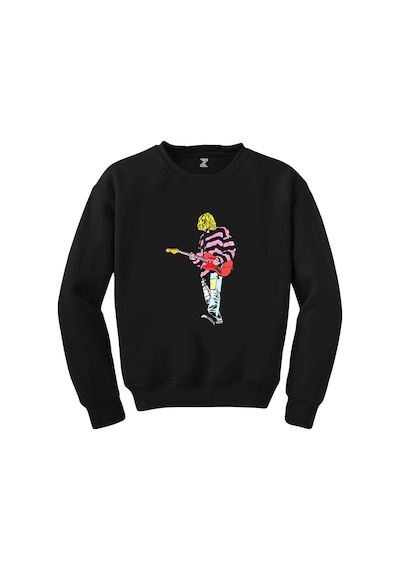 Nirvana Kurt Cobain Siluet Siyah Sweatshirt