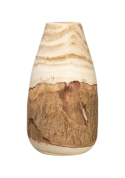 Co-op 33 Cm H Oyma Paulownia Ahşap Canlı Kenar Her Biri Değişecektir Vazo, 32 Cm, Kahverengi Şefaf