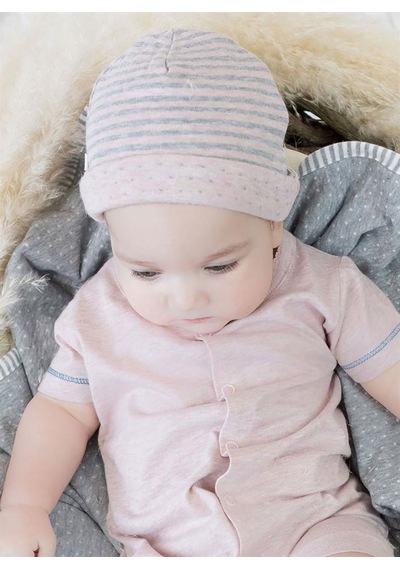 Organicera Organik Şapka , Rose Melange Pudra