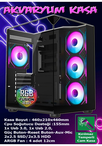 Warbox Bigbear Xeon X5650 16 GB 256 GB SSD + 250 GB HDD GT740 4 GB 24"W10P Masaüstü Bilgisayar