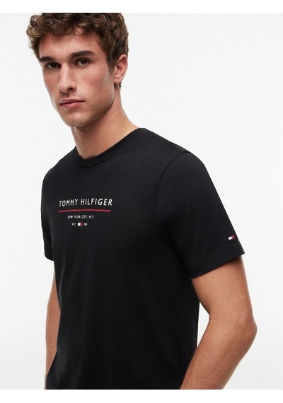 Tommy Hilfiger Brand Love New Rwb Reg Tee Erkek Siyah T-shirt - Mw0mw44359