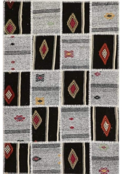 Patchwork El Dokuma Antik Anadolu Kilim Tac Mahal 160 X 230 Çok Renkli