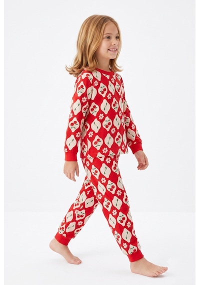 Bunny Hopp %100 Pamuk Uzun Kollu Mevsimlik Kiraz ve Çiçek Desenli Kız Çocuk Pijama Takımı Kırmızı Bunny Hopp %100 Pamuk Uzun Kollu Mevsimlik Kiraz ve Çiçek Desenli Kız Çocuk Pijama Takımı Kırmızı