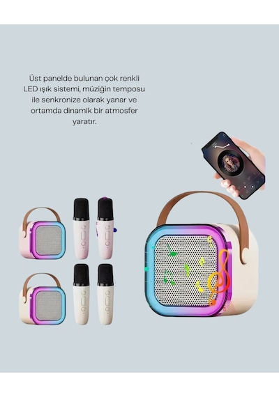 Bluetooth 5.0 Destekli Kablosuz Karaoke Hoparlör