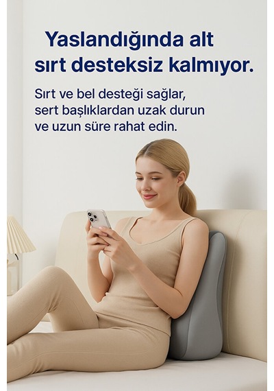 Vıscora Ortopedik Vücut Destek Minderi Space Memory Foam -yıkanabilir Kılıf Ofis/ev/yatak Gri