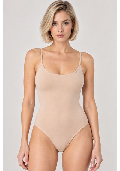 Loule Kadın %95 Pamuklu İnce Askılı Alttan Kancalı Body Ten