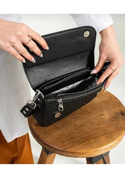 Just Polo Kadın Günlük Su Geçirmez Şık El & Omuz Çantası Shoulder Bag Siyah