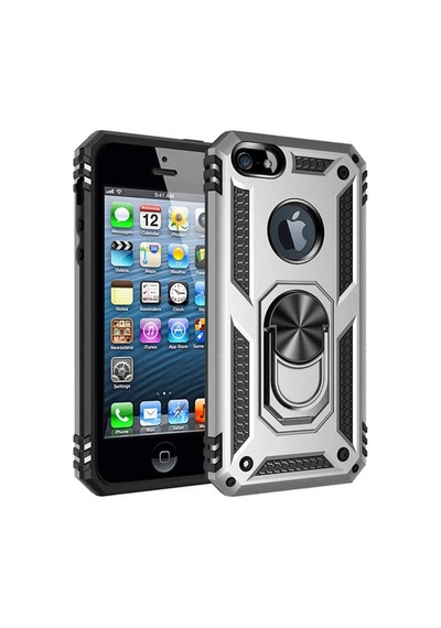 Apple Uyumlu iPhone 5 Kılıf Zore Vega Kapak Gri