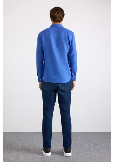 Süvari Saks Mavi Regular Klasik Yaka Düz Cepsiz Düğmeli Uzun Kollu Casual Gömlek Gm1008400363-m05 Süvari Saks Mavi Regular Klasik Yaka Düz Cepsiz Düğmeli Uzun Kollu Casual Gömlek Gm1008400363-m05