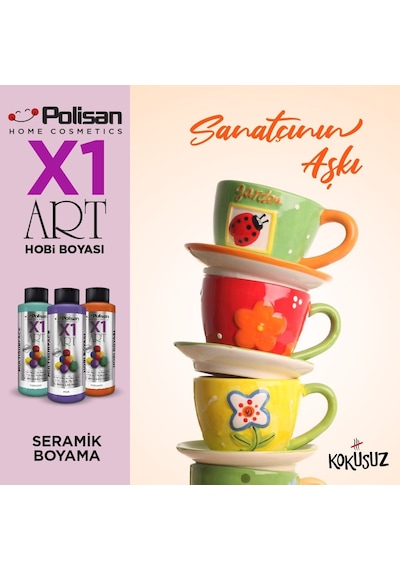 Polisan X1Art Multisurface Hobi Boyası 120Ml - 0062 Turkuaz