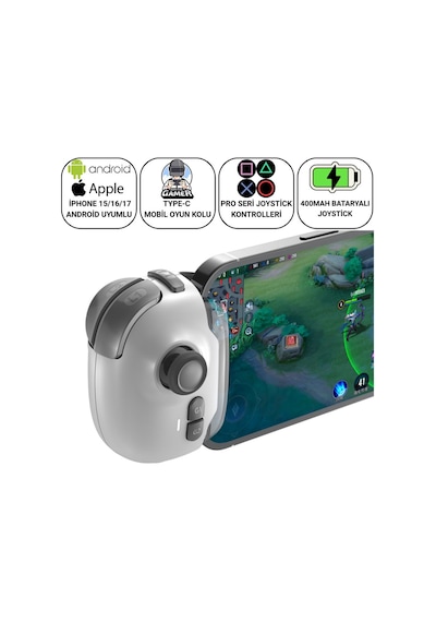 Coofbe Profesyonel 400mah Type-c Girişli Mobil Oyun Kolu Telefon Joystick Telefon Ateş Tetik Gamepad Joystick