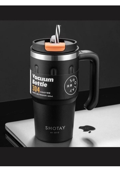 Shotay Termos Mug Matara 650 Ml Siyah Renk - Sht-st-8163 Siyah