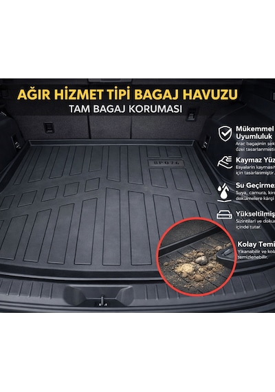 Volkswagen Caddy 2024 Model Araca Özel Esnek Bagaj Havuzu + Hediyeli
