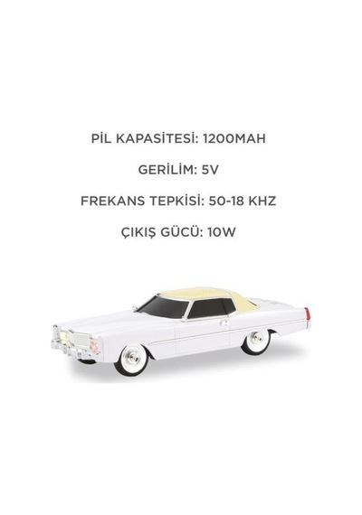 Bluetooth Hoparlör Cadillac 1969 Görünümlü Retro Klasik Araba Tasarımlı 10w Fm Usb Tws Speaker D83