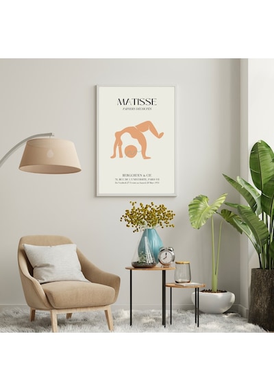 Matisse Turuncu Ve Yeşil'in Büyüsü Duvar Tablosu Çerçeveli 3'lü Set Beyaz Renk 21 X 30 Boyut/ebat