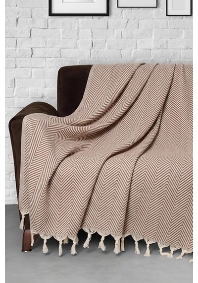 Trendy Koltuk Örtüsü 2'li Set Kahverengi, 170 X 300 Çok Renkli