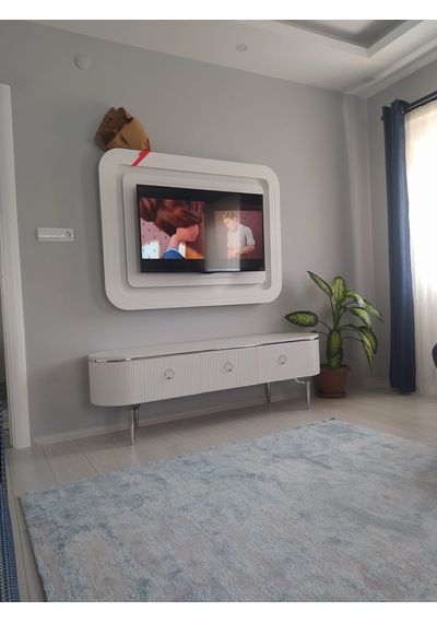 Desing Tv Sehpa Beyaz-gümüş 200cm Desing Tv Sehpa Beyaz-gümüş 200cm