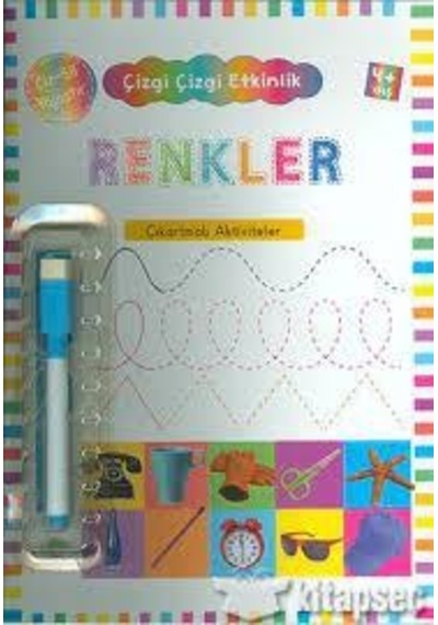 Renkler Çiz Sil Yapıştır Çizgi Çizgi Etkinlik +4 Yaş - Kukla Çocu